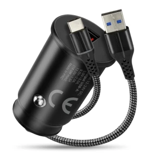 Ładowarka samochodowa everActive CC-15QC z gniazdem USB QC3.0 18W+ kabel USB-C 1m