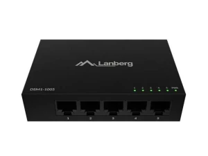 Switch niezarządzalny Lanberg 5x 1GB/s Gigabit Ethernet Desktop 12V (Obudowa metalowa)
