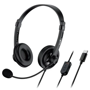 Genius HS-230U słuchawki z mikrofonem, przewodowa, czarna, USB-C
