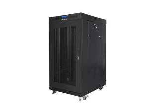 Szafa instalacyjna Rack stojąca 19" 22U 800x800 Drzwi Perforowane czarna Lanberg (flat pack) LCD V2 - PO TEST