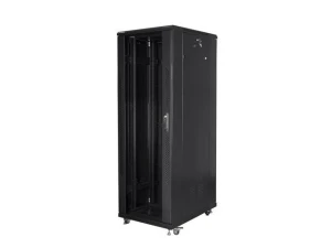 Szafa instalacyjna Rack stojąca 19" 47U 800x800 Drzwi Szklane czarna Lanberg (flat pack) - USZ OPAK
