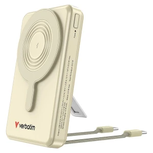 Verbatim, power bank Charge n Go 2C  Display, kabel, 12V, ładowanie telefonu, 32274, 10000mAh, Mocowanie magnetyczne, złota
