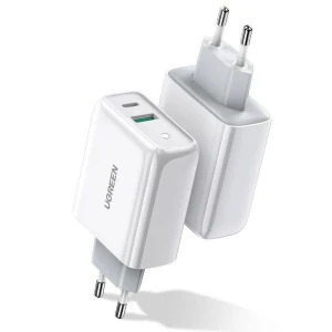 Ładowarka sieciowa Ugreen CD170 szybka USB-C + USB 36 W Quick Charge 4.0 Power Delivery - biała