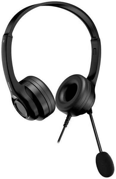 Genius HS-235U AI słuchawki z mikrofonem, przewodowa, czarna, 2.0, USB