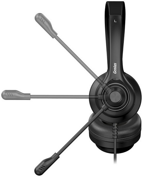 Genius HS-235U AI słuchawki z mikrofonem, przewodowa, czarna, 2.0, USB