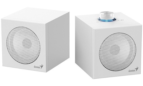 Genius głośniki SP-HF300U, 2.0, 4W, białe, regulacja głośności, drewniane, 100 Hz - 20 kHz