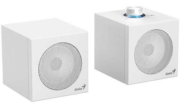 Genius głośniki SP-HF300U, 2.0, 4W, białe, regulacja głośności, drewniane, 100 Hz - 20 kHz