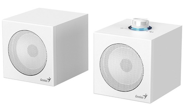 Genius głośniki SP-HF300U, 2.0, 4W, białe, regulacja głośności, drewniane, 100 Hz - 20 kHz