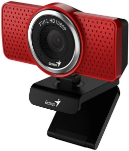 Genius ECam 8000 kamera web Full HD, czerwona 1920x1080 px,1280x720 px, USB 2.0, WindowsR 8, 10, 11 nebo novější, macOS X 10.10