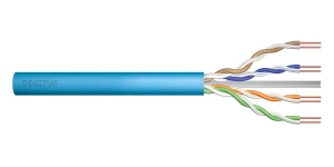 Kabel teleinformatyczny instalacyjny DIGITUS kat.6A, U/UTP, Dca, AWG 23/1, LSOH, 50m, niebieski, ofoliowany - OTW OPAK