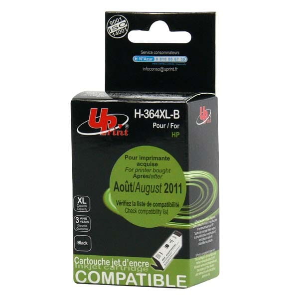 UPrint kompatybilny ink / tusz z CN684EE, HP 364XL, black, 20ml, H-364XLB, z chipem, dla HP Photosmart e-All-in-One, Premium, Plus