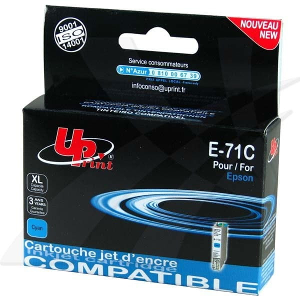 UPrint kompatybilny ink / tusz z C13T07124011, cyan, 10ml, E-71C, dla Epson D78, DX4000, DX4050, DX5000, DX5050, DX6000, DX605