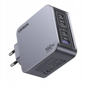 Ładowarka sieciowa Ugreen Nexode Pro 25877 160W, GaN, 1x USB + 3x USB-C - szara