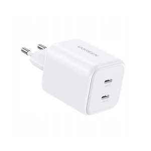 Ładowarka sieciowa Ugreen X526 x2 USB-C, GaN, 45W - biała