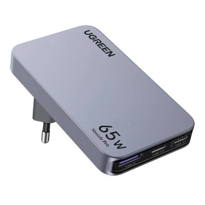 Ładowarka sieciowa Ugreen Nexode Pro 65W płaska 1x USB + 2x USB-C - szara