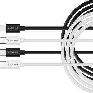 Verbatim USB kabel USB C (M) - USB C (M), 60W, 1m, czarno-biały, box, 32391