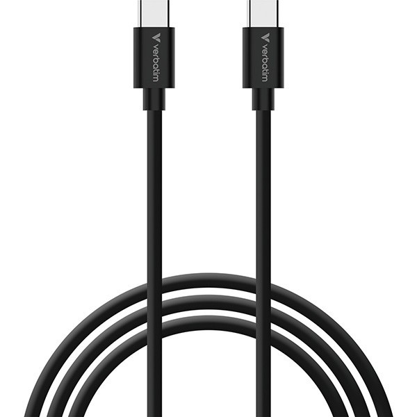 Verbatim USB kabel USB C (M) - USB C (M), 60W, 1m, czarno-biały, box, 32391