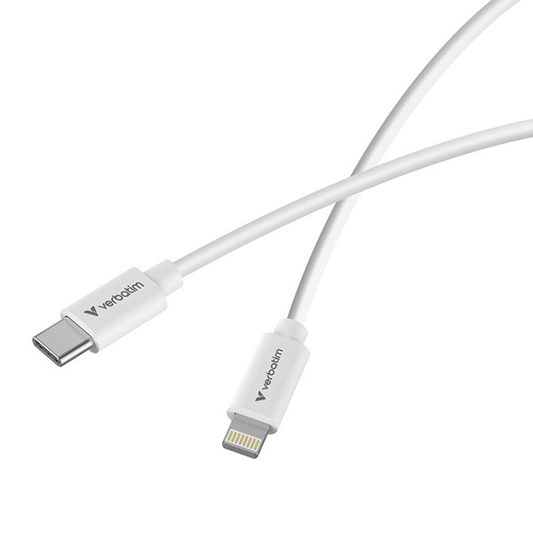 Verbatim USB kabel USB C (M) - Apple Lightning M, 27W, 1m, czarno-biały, box, 32392