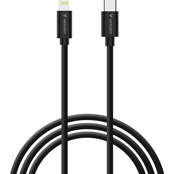 Verbatim USB kabel USB C (M) - Apple Lightning M, 27W, 1m, czarno-biały, box, 32392