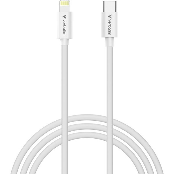 Verbatim USB kabel USB C (M) - Apple Lightning M, 27W, 1m, czarno-biały, box, 32392