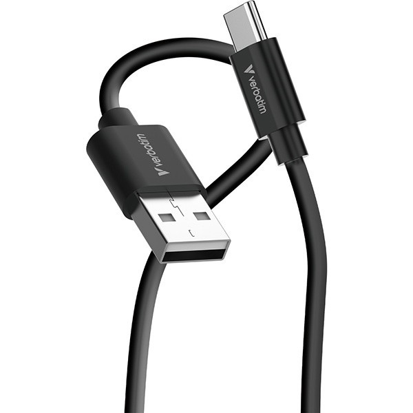 Verbatim USB kabel USB A M - USB C (M), 18W, 1m, czarno-biały, box, 32393