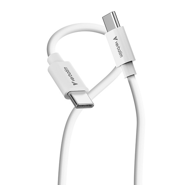 Verbatim USB kabel USB C (M) - USB C (M), 100W, 3m, biała, box, 32409