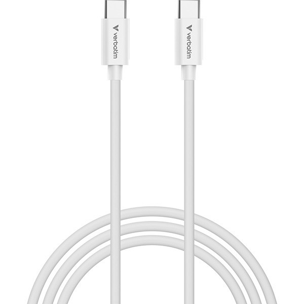 Verbatim USB kabel USB C (M) - USB C (M), 100W, 3m, biała, box, 32409