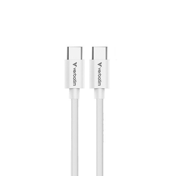 Verbatim, Ładowarka Mini GaN z kablem 1 x USB-C, biała, 20 W, Power Delivery 3.0