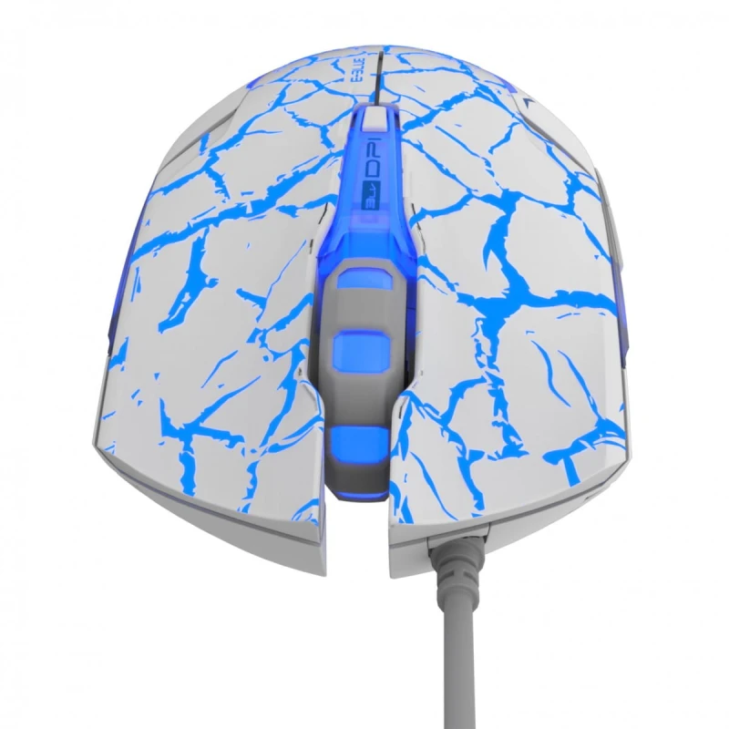 E-Blue Mysz Cobra, 2500DPI, optyczna, 6kl., 1 scroll, przewodowa USB, biało-niebieska, do gry