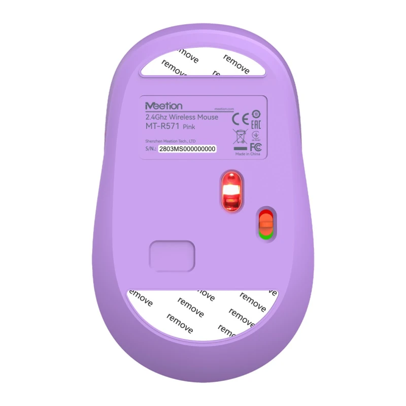 Meetion R571 Mysz bezprzewodowa, biało-fioletowy, 1600DPI