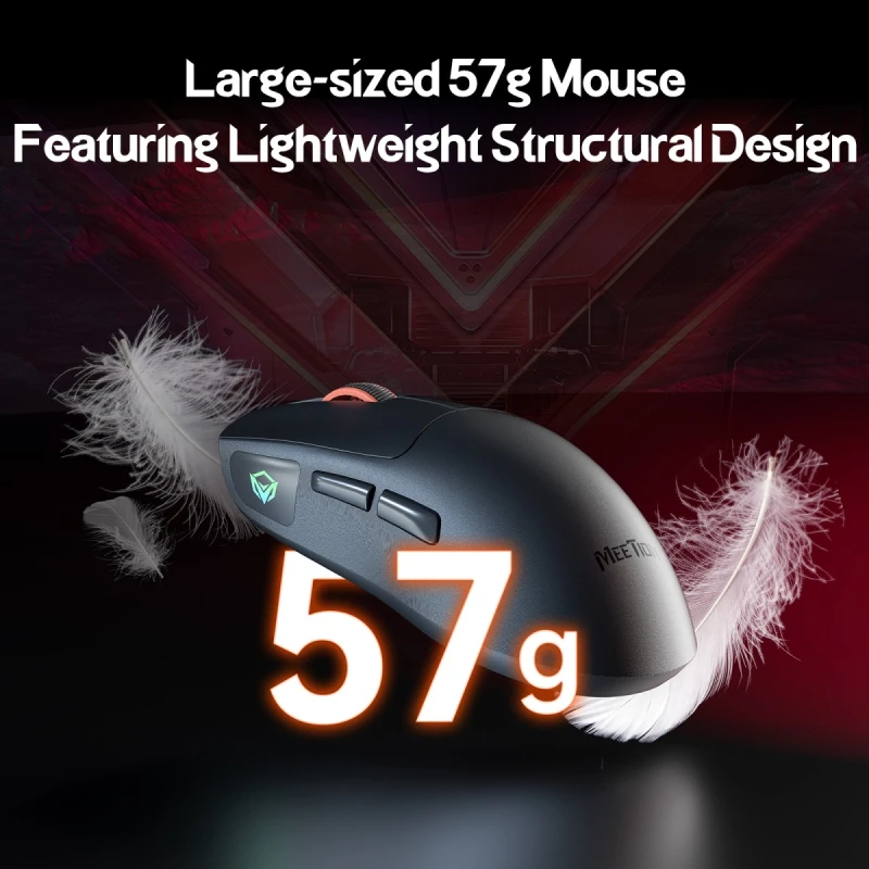Meetion GW12 Mysz czarna, 12800DPI, Tri-Mode