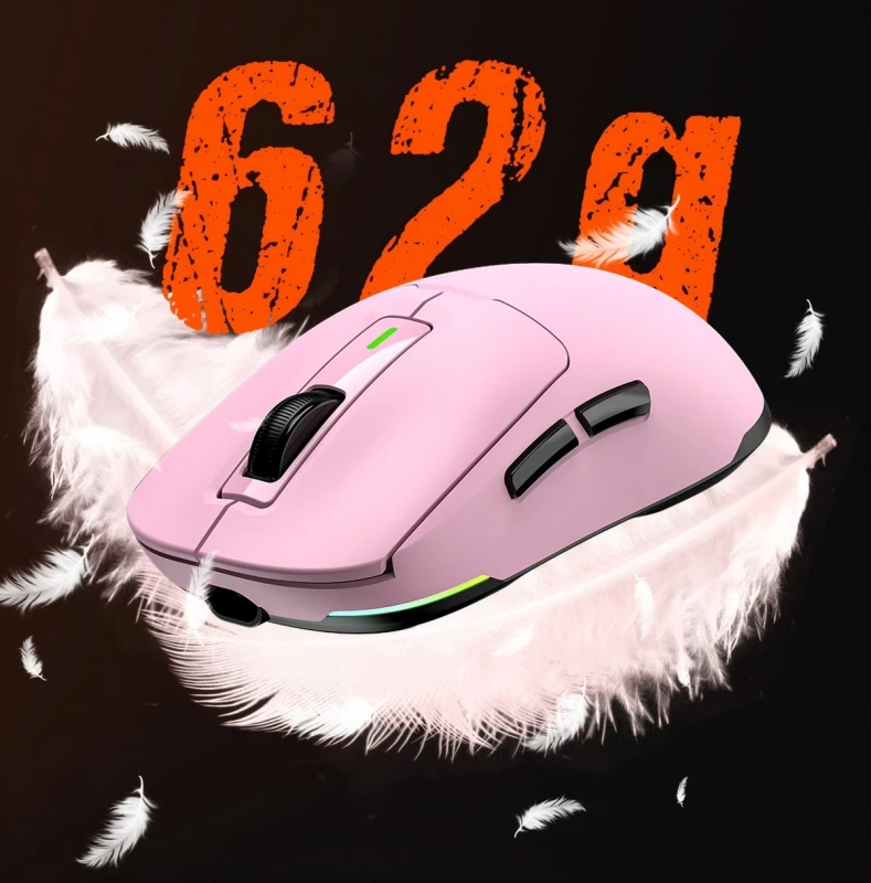 Meetion GW24 Mysz różowa, 8000DPI, Tri-Mode
