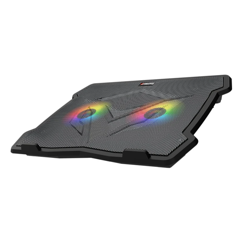 Stojak pod notebook, CP2020, podświetlany, z wiatrakiem, czarny, Meetion