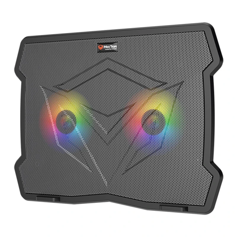 Stojak pod notebook, CP2020, podświetlany, z wiatrakiem, czarny, Meetion