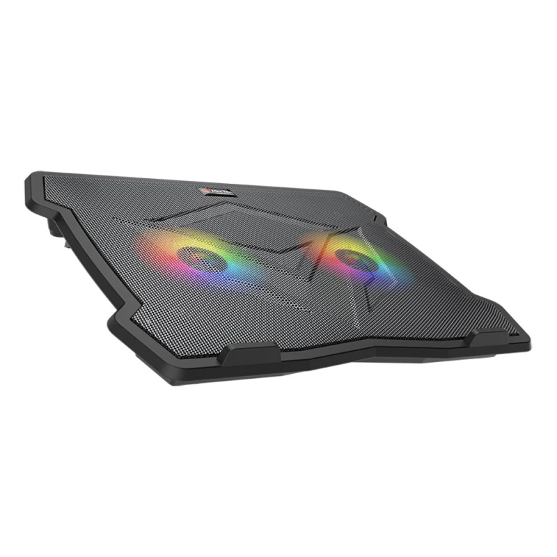 Stojak pod notebook, CP2020, podświetlany, z wiatrakiem, czarny, Meetion