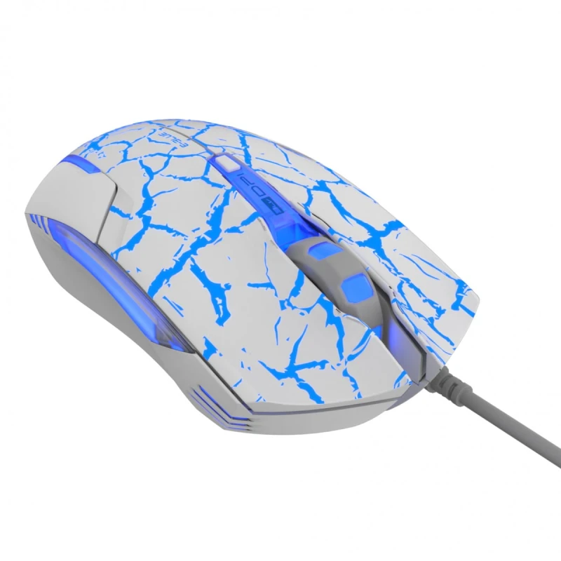 E-Blue Mysz Cobra, 2500DPI, optyczna, 6kl., 1 scroll, przewodowa USB, biało-niebieska, do gry
