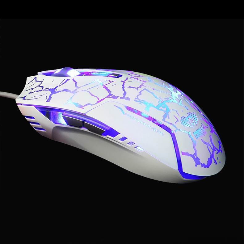 E-Blue Mysz Cobra, 2500DPI, optyczna, 6kl., 1 scroll, przewodowa USB, biało-niebieska, do gry