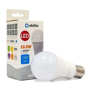 Żarówka LED Abilite klasyczna mleczna b.neutralna E27 13,5W/230V 1320lm A60 - USZ OPAK