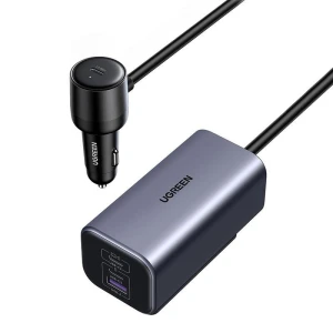 Ładowarka samochodowa Ugreen EC706 1x USB + 3x USB-C 150W - czarny