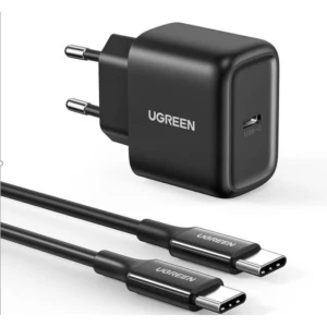 Ładowarka sieciowa Ugreen 50581B 25W USB-C + kabel USB-C - USB-C 2m - czarna