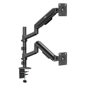 Uchwyt biurkowy na 2 monitory Ergo Office ER-692 B, sprężyna gazowa, 17"-32", 1-10kg, czarny matt, max. VESA 100x100