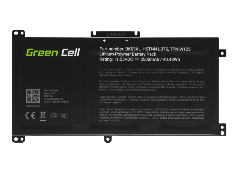 Green Cell bateria BK03XL do HP Pavilion x360 14-BA 14-BA015NW 14-BA022NW 14-BA024NW 14-BA102NW 14-BA104NW