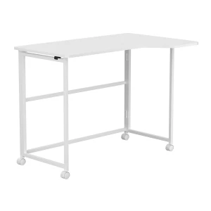 Biurko składane Maclean MC-1250 L/W, białe, mobilne, 100x65cm, max. 50kg