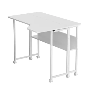 Biurko składane Maclean MC-126 L/W, białe, mobilne 100x73cm, max. 50kg