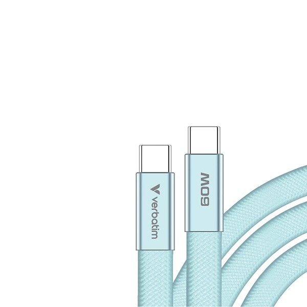 Verbatim USB-C kabel SoftTouch USB C (M) - USB C (M), 60W, 1.2m, Cyan, box, 30273