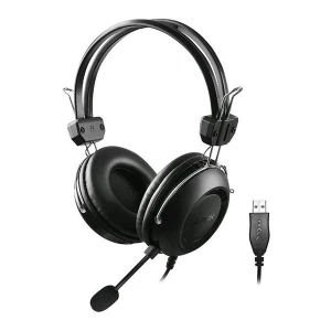 A4Tech HU-35 Gaming Headset, słuchawki z mikrofonem, przewodowa, czarna, USB