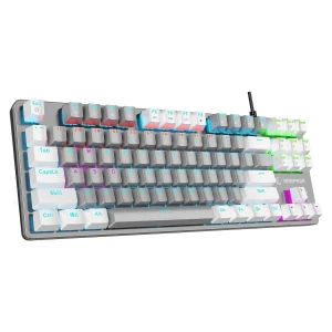 Klawiatura przewodowa Rampage Snug RGB KRGD Red SNUGK14RS-GW gamingowa mechaniczna szaro-biała