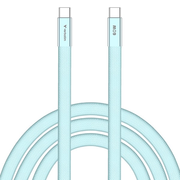 Verbatim USB-C kabel SoftTouch USB C (M) - USB C (M), 60W, 1.2m, Cyan, box, 30273