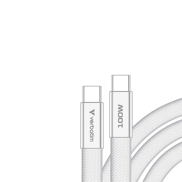 Verbatim USB-C kabel SoftTouch USB C (M) - USB C (M), 100W, 1.2m, Biały, box, 30277