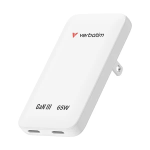 Nabíječka Essentials Slim, Ładowarka sieciowa GaN USB-C1 PD 3.0 , USB-C2 PD 3.0, biała, 65W